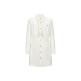Women's White Tweed Fake Two-piece Mini Dress